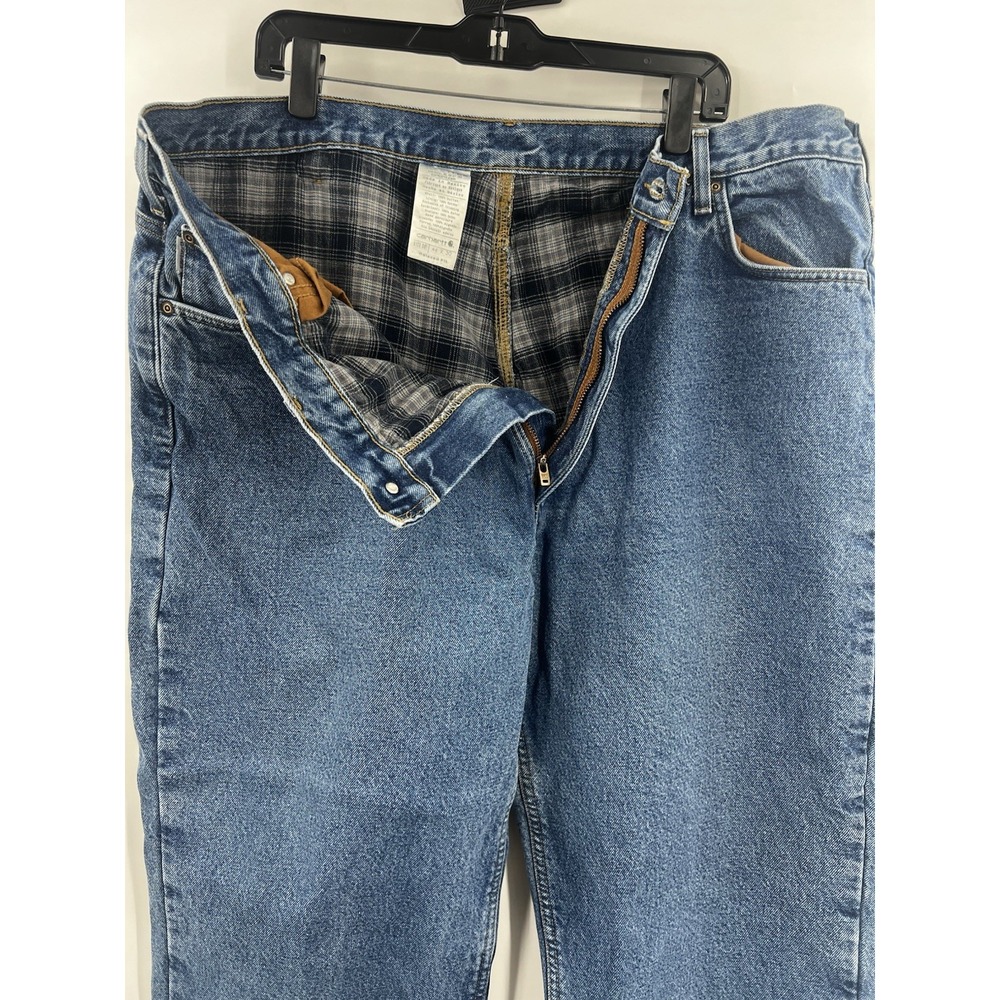 Carhartt 44 X 30 Relaxed Fit Straight Leg Flannel Lined Jeans Winter Warm Pants